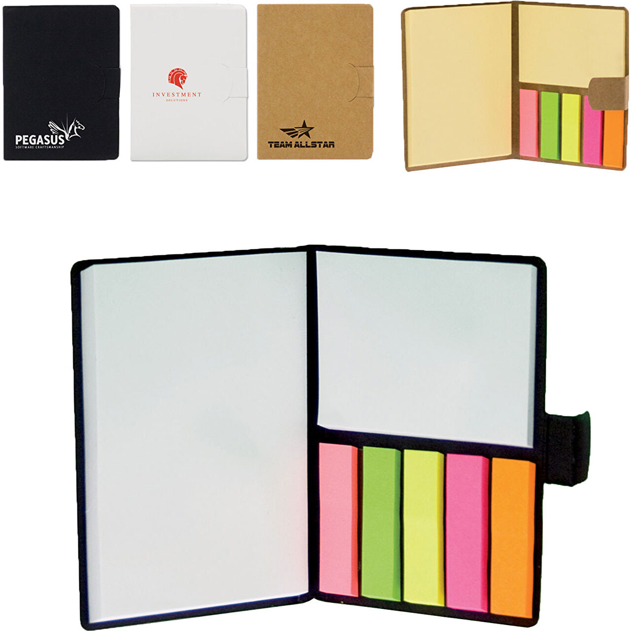 Notizbuch Eco Design mit Haftnotizen (weiß, Papier, Karton, 48g) als