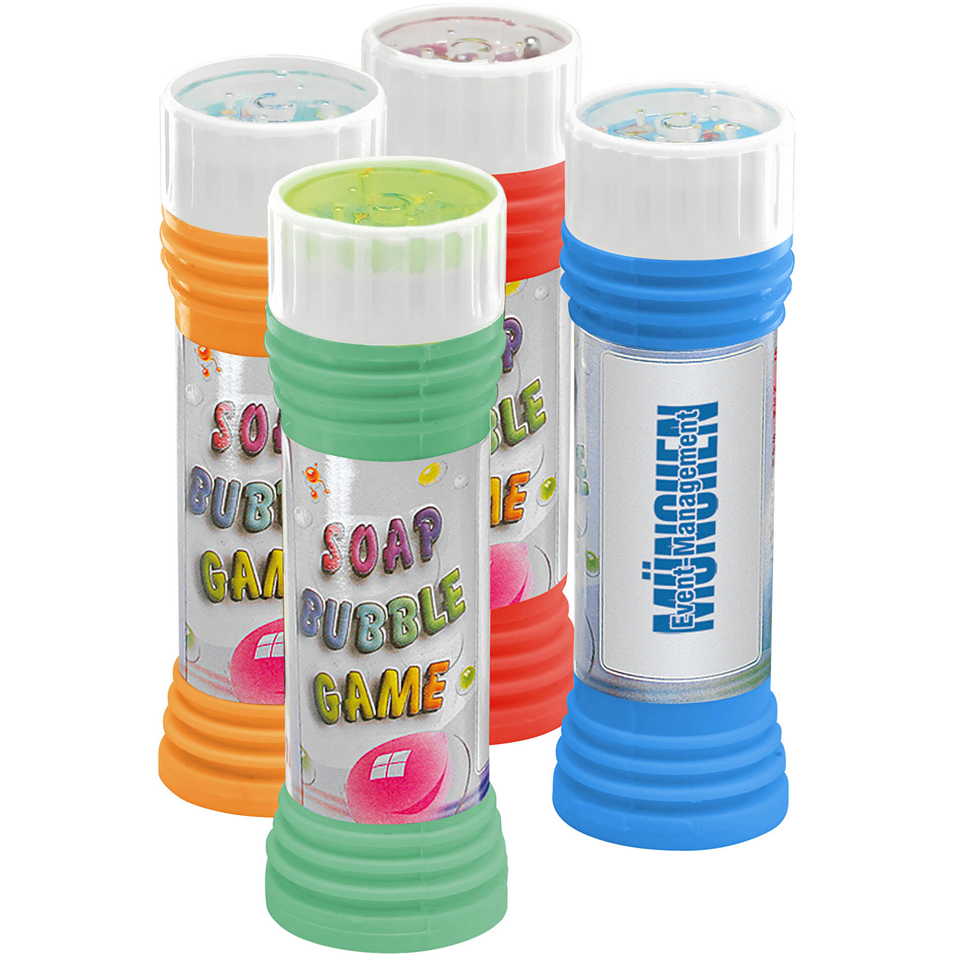 Juego pompas de jabón (colores surtidos, PP, 56g) como Articulo promocional en GIFFITS.es Núm Juego pompas de jabón (colores surtidos, PP, 56g) como Articulo promocional en GIFFITS.es Núm