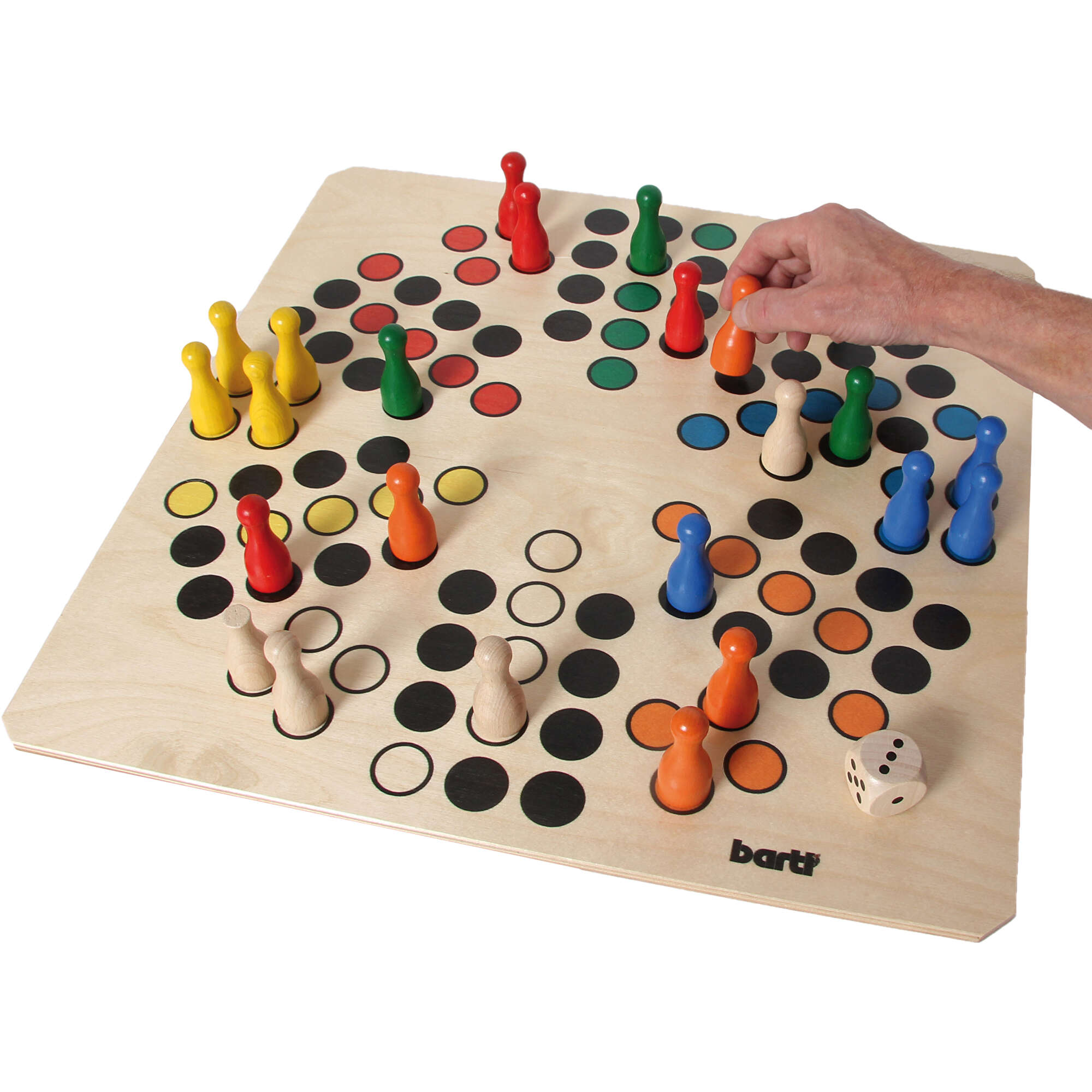 Gioco Dell'Oca In Legno Ludo - Fronte/Retro Stampato - Per 2-6 Giocatori