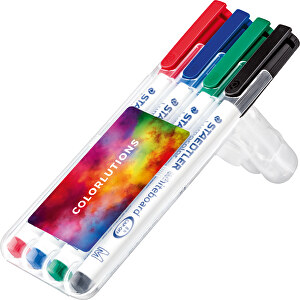 STAEDTLER Lumocolor Whiteboard Pen, Box Mit 4 Stiften , Staedtler, transparent, Kunststoff, 15,10cm x 1,80cm x 5,10cm (Länge x Höhe x Breite)