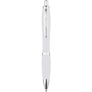 Kugelschreiber Newport , weiß, ABS, Stahl, AS, 19,50cm x 1,10cm x 14,00cm (Länge x Höhe x Breite)