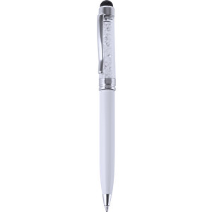 Kugelschreiber Pointer Globix , weiß, Metall, 12,80cm (Breite)