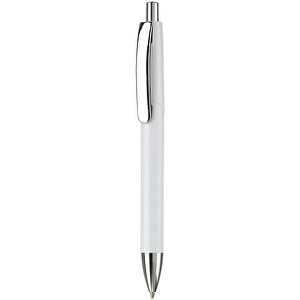 Kugelschreiber Texas Metallclip HC , weiß, ABS & Metall, 14,70cm (Länge)