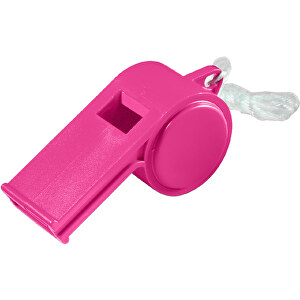 Trillerpfeife 'Sport' Mit Kordel Uni-colour , standard-pink, Kunststoff, 5,70cm x 2,50cm x 2,00cm (Länge x Höhe x Breite)