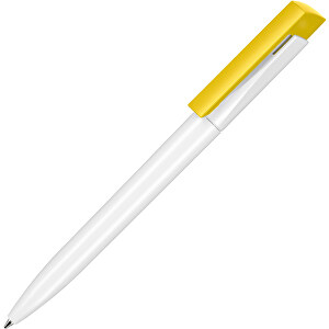 Kugelschreiber FRESH , Ritter-Pen, zitronen-gelb/weiss, ABS-Kunststoff, 14,50cm (Länge)