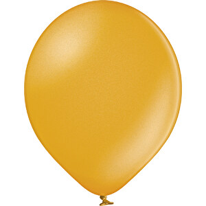 Luftballon Klein Metallic-Siebdruck Mehrseitig , gold metallic, Naturlatex, 27,00cm x 29,00cm x 27,00cm (Länge x Höhe x Breite)