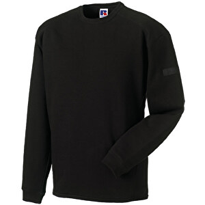 Workwear-Sweatshirt Crew Neck , Russell, schwarz, 80% Baumwolle, 20% Polyester, M, 
