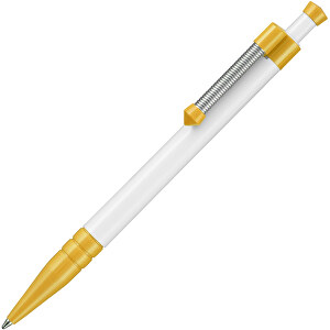 Kugelschreiber SPRING , Ritter-Pen, apricot/weiß, ABS-Kunststoff, 14,10cm (Länge)