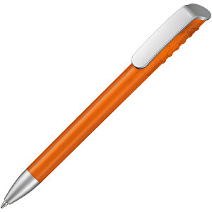 Kugelschreiber Top Spin Frozen SI , Ritter-Pen, orange-frozen/silber, ABS-Kunststoff, 14,10cm (Länge)