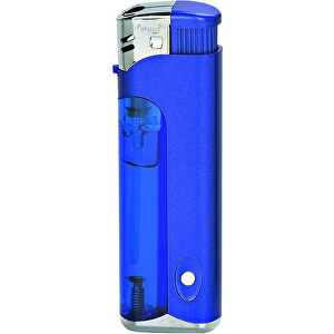 TOM® EB-17 LED 43 Elektronik-Feuerzeug , Tom, metallic blau, AS/ABS, 1,20cm x 8,20cm x 2,50cm (Länge x Höhe x Breite)