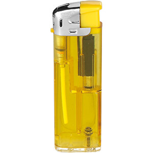 TOM® QM-506 14 Elektronik-Feuerzeug , Tom, transparent gelb, AS/ABS, 1,10cm x 8,20cm x 2,50cm (Länge x Höhe x Breite)