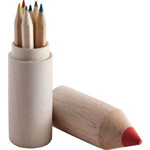 Tube en bois de 6 crayons
