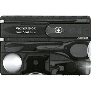 Victorinox Swiss Card 'Lite' , Victorinox, schwarz transparent, Kunststoff matt, 8,20cm x 0,45cm x 5,40cm (Länge x Höhe x Breite)
