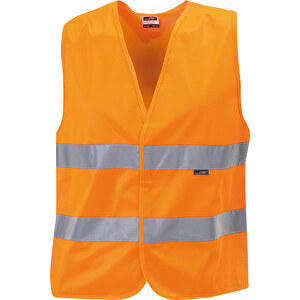 Safety Vest , James Nicholson, fluorescent-orange, 100% Polyester, S-XXL, 
