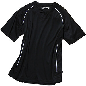 Team Shirt , James Nicholson, schwarz/weiß, 100% Polyester, S, 