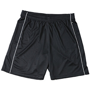 Basic Team Shorts Junior , James Nicholson, schwarz/weiss, 100% Polyester, XS (98/104), 