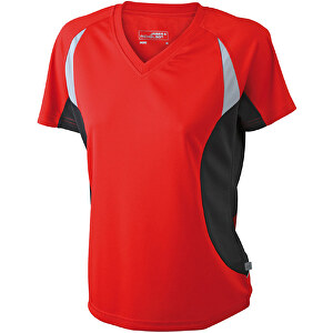 Ladies’ Running-T , James Nicholson, rot/schwarz, 100% Polyester, S, 