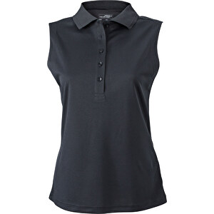 Ladies’ Active Polo Sleeveless , James Nicholson, schwarz, 100% Polyester, S, 