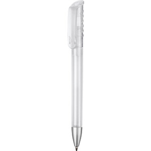 Kugelschreiber TOP SPIN FROZEN , Ritter-Pen, weiss-frozen, ABS-Kunststoff, 14,10cm (Länge)