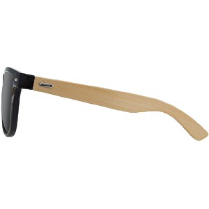 Sonnenbrille Aus Kunststoff Rahmen Und Bambus Bügel LS-150 , schwarz / braun, Bambus / Kunststoff, 16,70cm x 5,10cm x 14,80cm (Länge x Höhe x Breite)