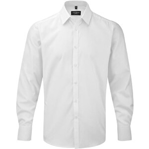 Herringbone Shirt Für Herren Langarm , Russell, weiß, 2XL, 