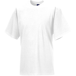 Silver Label T-Shirt , Russell, weiss, 93% Baumwolle, 7% Viskose, XS, 