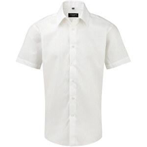 Tailliertes Langärmliges Oxford-Hemd , Russell, weiß, 70 % Baumwolle / 30 % Polyester, 2XL, 