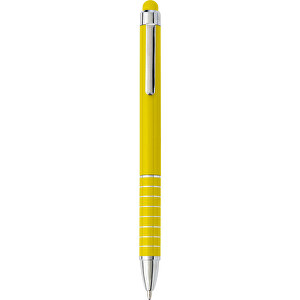 Kugelschreiber Speedtouch , gelb, Aluminium, Kautschuk, 12,50cm (Höhe)