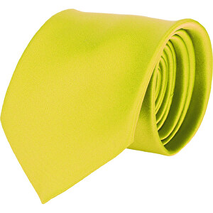 Krawatte, 100% Polyester Satin, Uni, Glänzend , gelb, Polyester, glänzend, 148,00cm x 7,50cm (Länge x Breite)