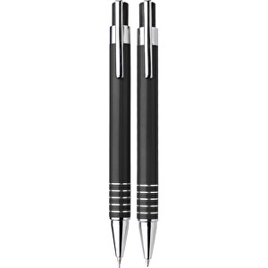 Schreibset Colour-Line , schwarz, Aluminium, Metall, 8,40cm x 1,30cm x 5,40cm (Länge x Höhe x Breite)