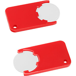 Chiphalter Mit 1€-Chip 'Beta' , weiß, rot, ABS, 5,20cm x 0,30cm x 2,90cm (Länge x Höhe x Breite)