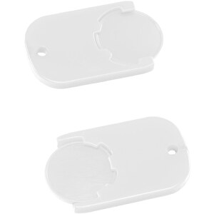 Chiphalter Mit 1€-Chip 'Gamma' , weiß, weiß, ABS, 4,70cm x 0,40cm x 2,90cm (Länge x Höhe x Breite)