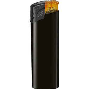 TOM® EB-15 CK 04 Elektronik-Feuerzeug , Tom, schwarz / gelb, AS/ABS, 1,10cm x 8,20cm x 2,50cm (Länge x Höhe x Breite)