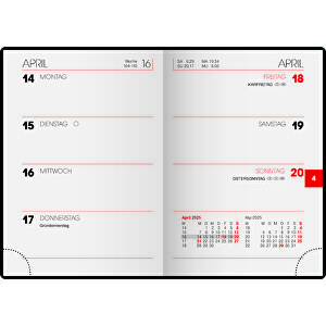 Mini-Taschenkalender , schwarz, Kunststofffolie, 7,20cm x 0,60cm x 10,20cm (Länge x Höhe x Breite)