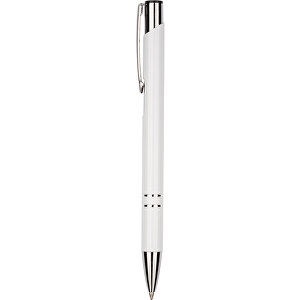 Kugelschreiber New York Glänzend , Promo Effects, weiß, Metall, 13,50cm x 0,80cm (Länge x Breite)