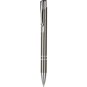 Kugelschreiber New York Glänzend , Promo Effects, grau, Metall, 13,50cm x 0,80cm (Länge x Breite)