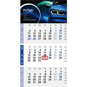 3-Monats-Kalender Logic 3 Post Bestseller Inkl. 4C-Druck , hellgrau-rot, Papier, 56,00cm x 30,00cm (Länge x Breite)