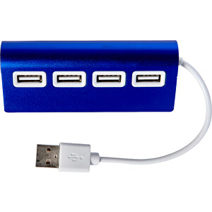 USB-Hub Square , blau, Allooi, Aluminium, 8,80cm x 2,50cm x 4,00cm (Länge x Höhe x Breite)