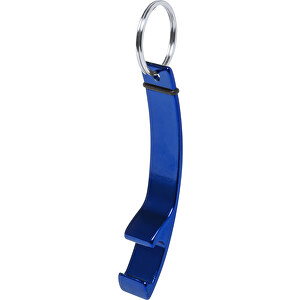 Schlüsselanhänger Flaschenöffner MILTER , blau, Aluminium, 0,90cm x 1,50cm x 7,90cm (Länge x Höhe x Breite)
