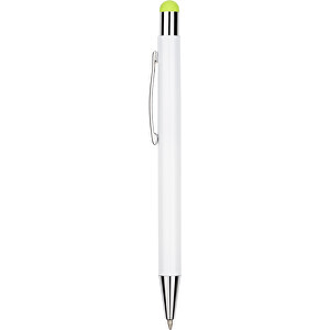 Kugelschreiber Philadelphia , Promo Effects, weiß/grün, Aluminium, 13,50cm x 0,80cm (Länge x Breite)