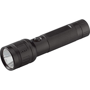 Survival Taschenlampe , schwarz, Aluminium, 3,60cm x 14,00cm x 3,60cm (Länge x Höhe x Breite)