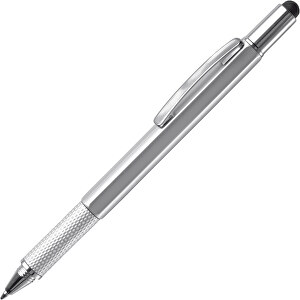 Kugelschreiber Mit Werkzeug Build-it , silber, ABS & Metall, 14,80cm (Länge)