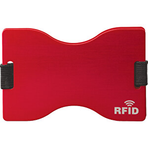 RFID Kartenhalter , rot, Aluminium, Polyester, 5,80cm x 0,50cm x 9,00cm (Länge x Höhe x Breite)
