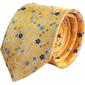 Krawatte, Reine Seide, Jacquardgewebt , gelb, Reine Seide, 148,00cm x 7,50cm (Länge x Breite)