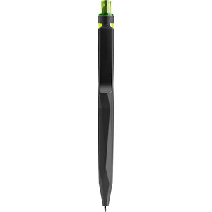 Prodir QS20 Soft Touch PRS Push Kugelschreiber , Prodir, schwarz / schwarz / gelbgrün, Kunststoff/Metall, 14,10cm x 1,60cm (Länge x Breite)