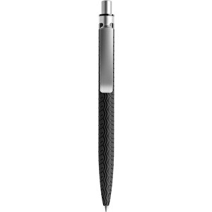 Prodir QS03 PMS Push Kugelschreiber , Prodir, schwarz/silber satiniert, Kunststoff/Metall, 14,10cm x 1,60cm (Länge x Breite)