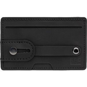3-in1-RFID Kartenhalter Für Ihr Smartphone , schwarz, PU, 10,20cm x 0,30cm x 6,30cm (Länge x Höhe x Breite)