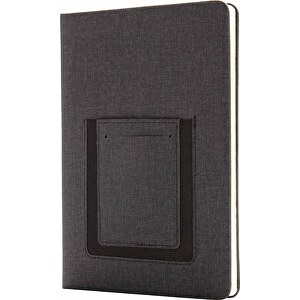 Deluxe A5 Notizbuch Mit Telefontasche, Schwarz , schwarz, Papier, 21,00cm x 2,00cm (Länge x Höhe)