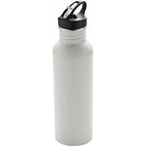 Deluxe Sportflasche Aus Edelstahl, Off White , off white, Edelstahl, 26,00cm (Höhe)