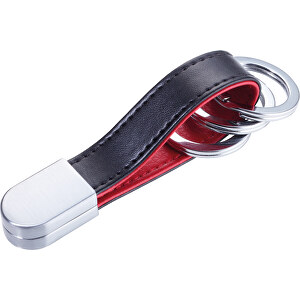 TROIKA Schlüsselanhänger TWISTER STYLE RED PEPPER , Troika, rot, schwarz, Kunstleder, Leder, Metall, 8,60cm x 1,00cm x 1,70cm (Länge x Höhe x Breite)